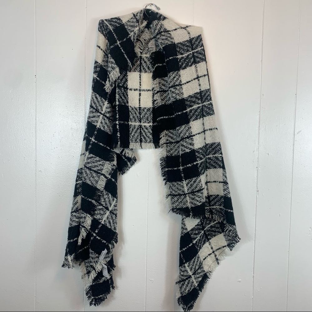 American Eagle AE Plaid Check Gingham Oversized Scarf Wrap Shawl Blanket - Picture 2 of 7